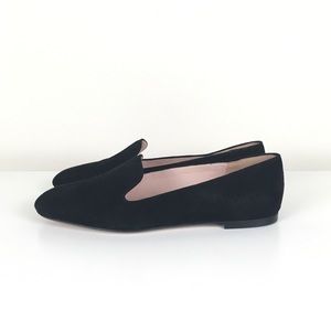 NEW J. Crew Suede Smoking Slipper Black - 7